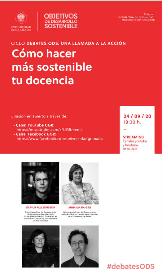 Debates ODS: “Cómo hacer más sostenible tu docencia”. Jueves 24 de septiembre, a las 18:30h DEBATE ODS