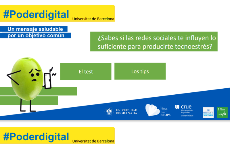 Tener bajo control el uso de las redes sociales y evitar el tecnoestrés. Emoticono con móvil