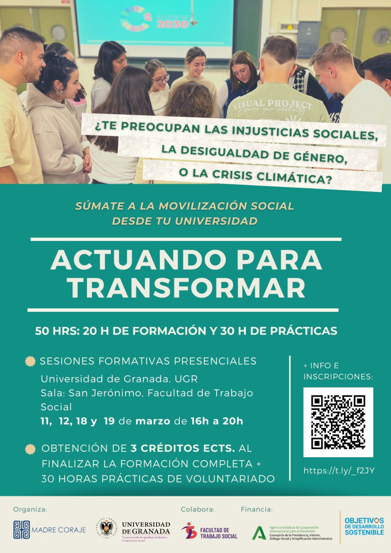 Cartel actuando para transformar