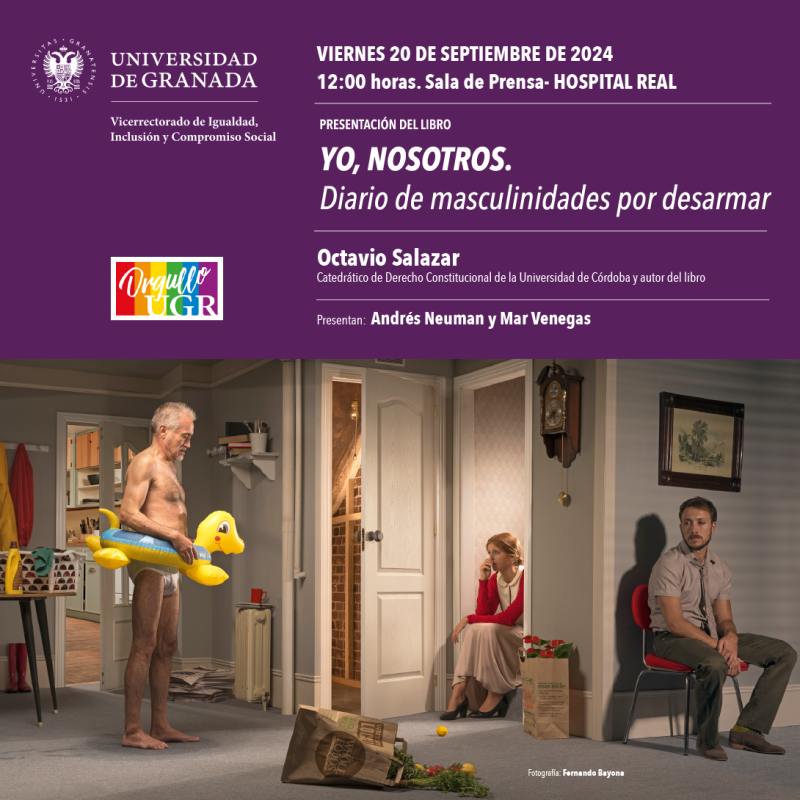 Presentación Libro: Yo, Nosotros. Diario de masculinidades por desarmar habitación en la que aparecen tres personas