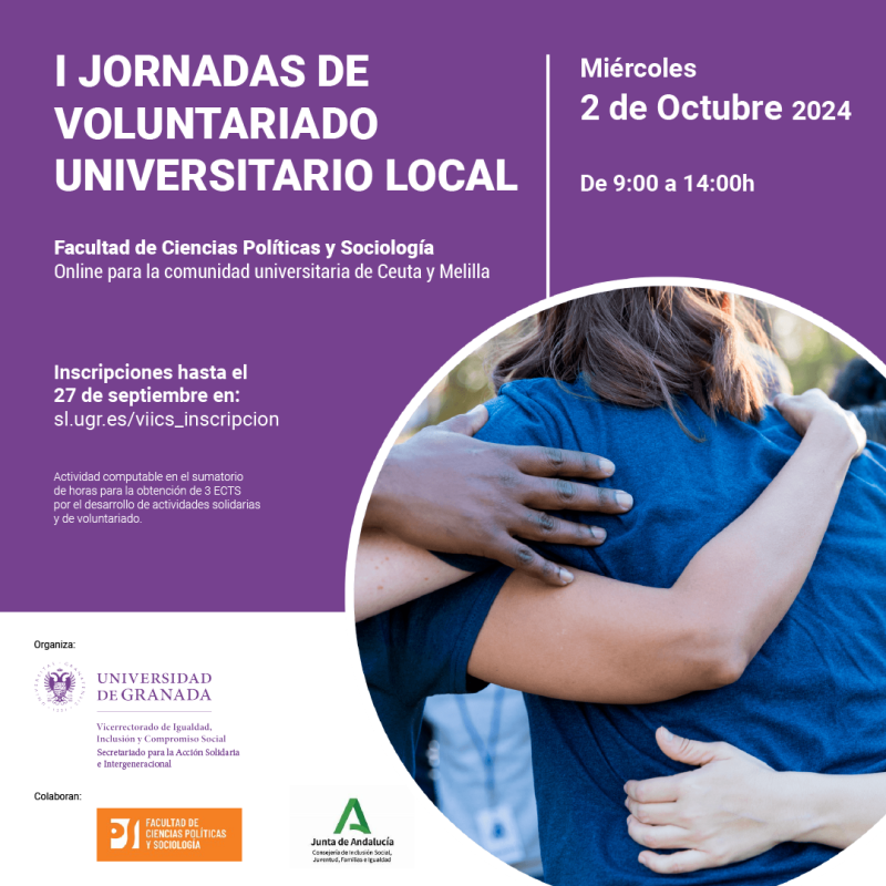 I Jornadas de Voluntariado Universitario Local Voluntarios abrazandose