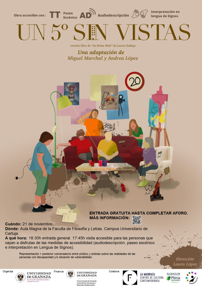 Un 5º sin vistas Dibujo personas sentadas en un sofá