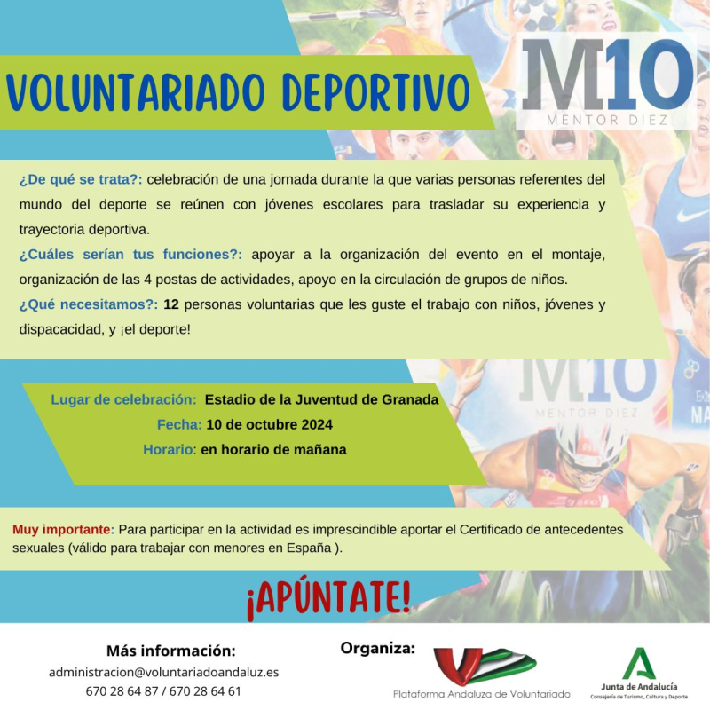 Voluntariado Deportivo M10 Cartel de Voluntariado Deportivo