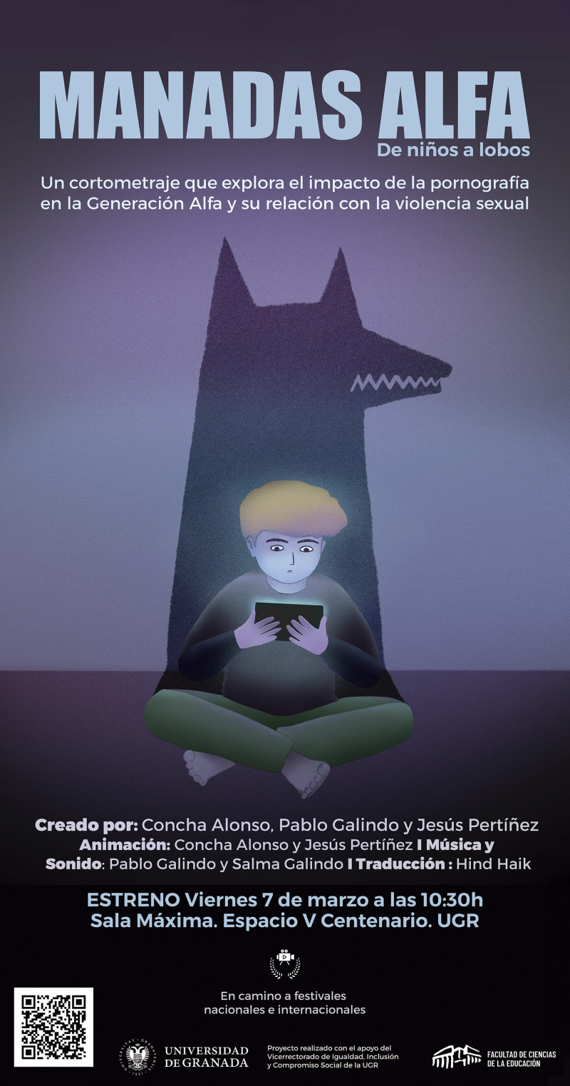 Niño leyendo con la sombra de un lobo detrás Niño leyendo con la sombra de un lobo detrás
