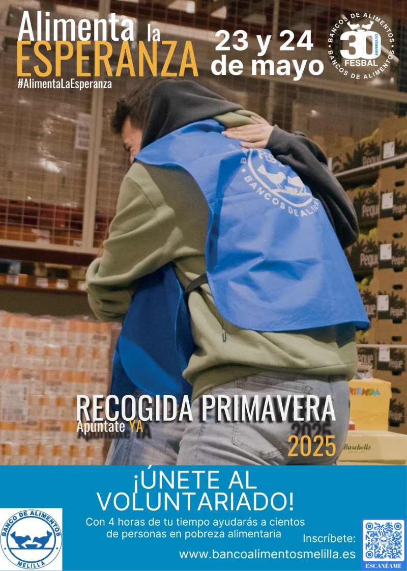 Operación kilo de primavera Voluntarios de banco de alimentos abrazandose