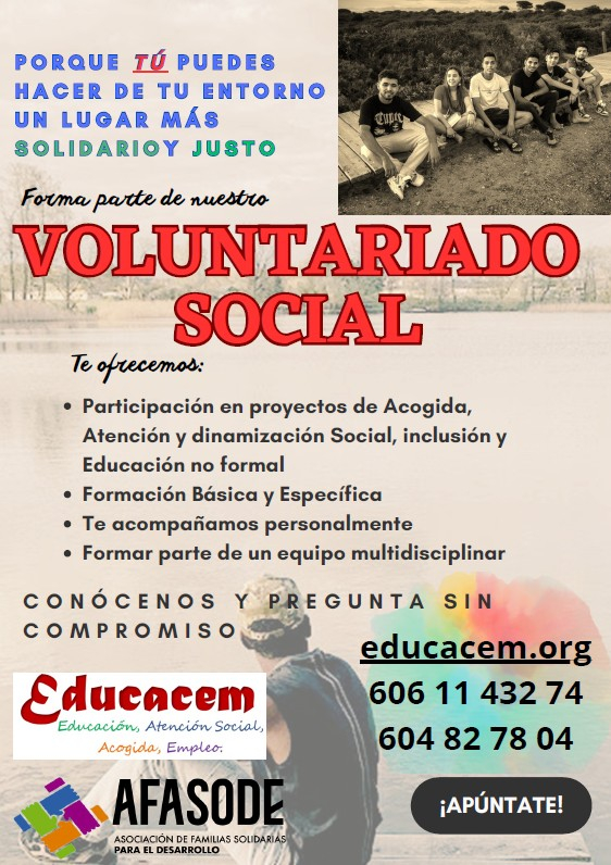 Cartel proyecto crecemos. Asociación EDUCACEM